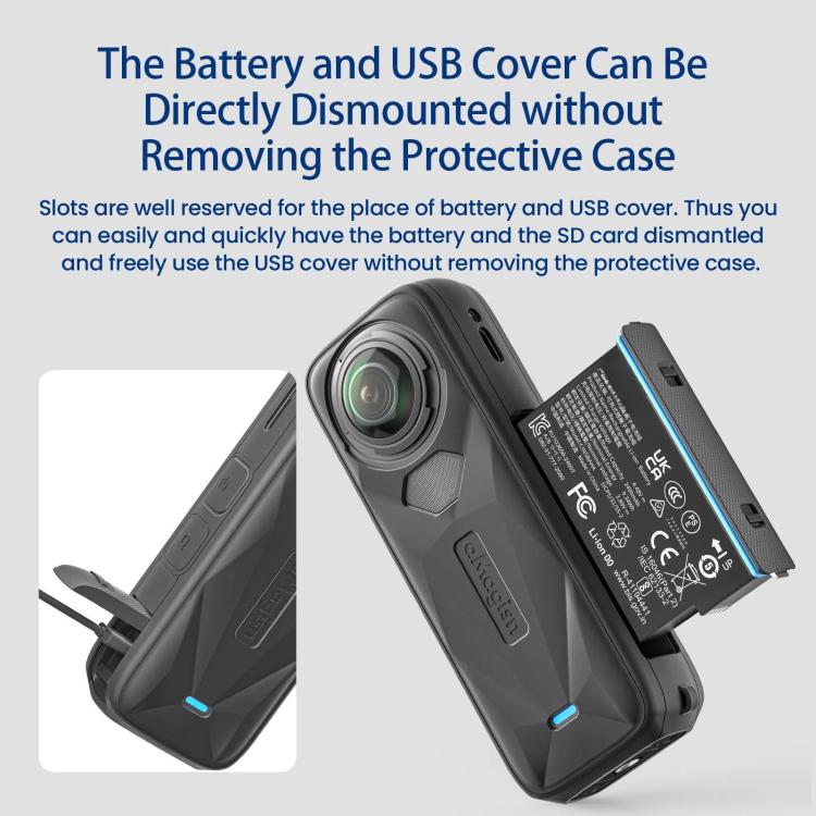 aMagisn Body Case For Insta360 X5 Action Camera Protective Accessories Gray - free shipping - PMC Jewellery - Order now!