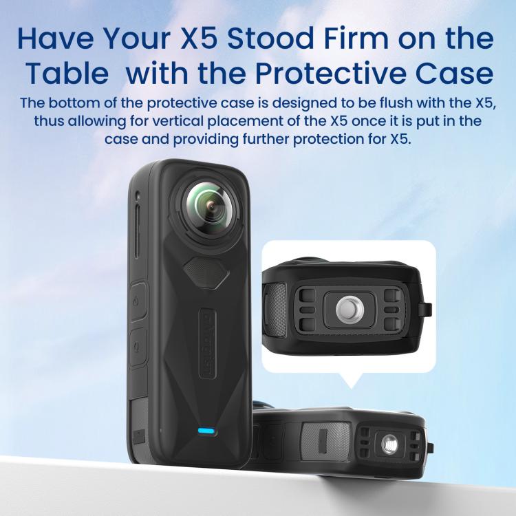 aMagisn Body Case For Insta360 X5 Action Camera Protective Accessories Gray - free shipping - PMC Jewellery - Order now!
