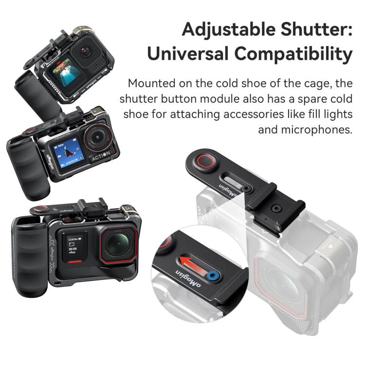 aMagisn Xplorer Grip Kit Street Vlogging Handle For Insta360, DJI Action, and GoPro Hero Series Action Cameras