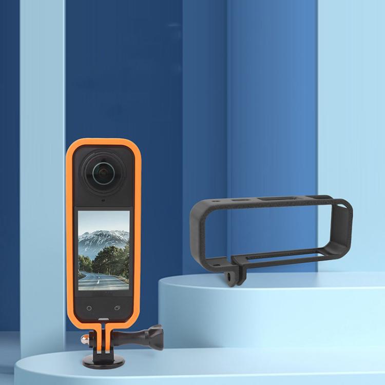 For Insta360 X5 360 Camera CQT Expandable Protective Cage Shockproof Case Vertical Orange - free shipping - PMC Jewellery - Order now!