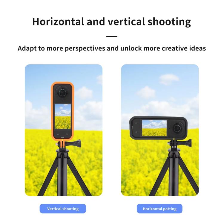 For Insta360 X5 360 Camera CQT Expandable Protective Cage Shockproof Case Vertical Orange - free shipping - PMC Jewellery - Order now!