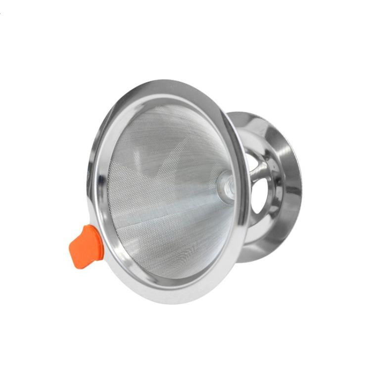 V60 Stainless Steel Coffee Filter with Base for Pour Over Brewing, Spec: 1-8 Cups 300-mesh