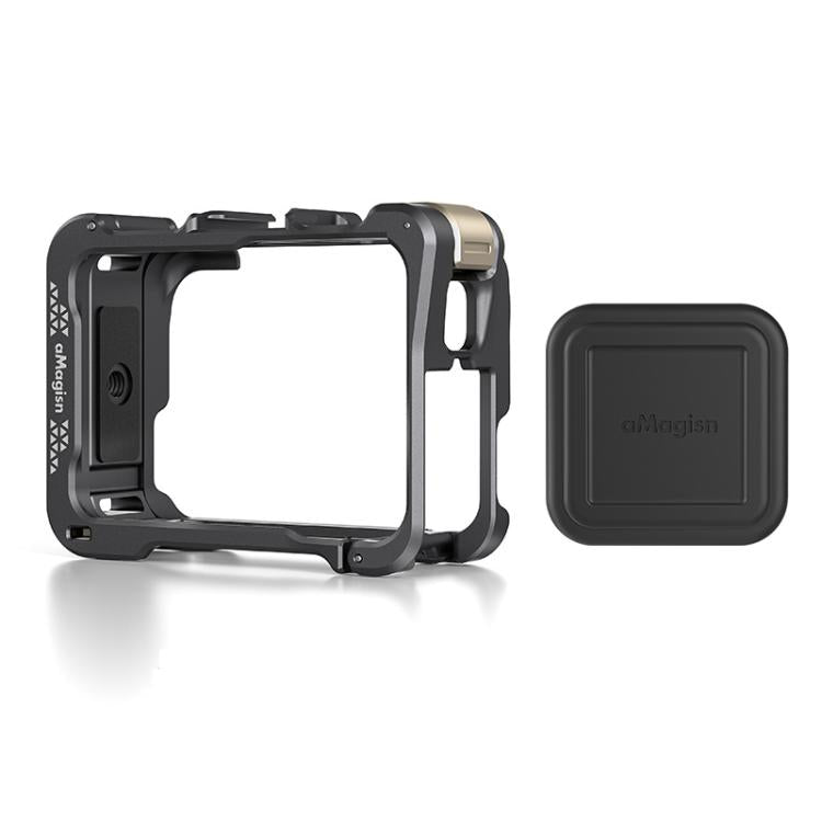 For Insta360 Ace Pro 2 / Ace Pro Camera AMagisn Quick Release Metal Cage Horizontal & Vertical Shooting Protective Frame(Charcoal Metallic)