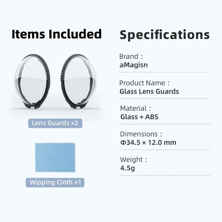 For Insta360 X5 Camera aMagisn Lens Guard Protector Detachable Anti-Scratch Glass Cover Standard Edition