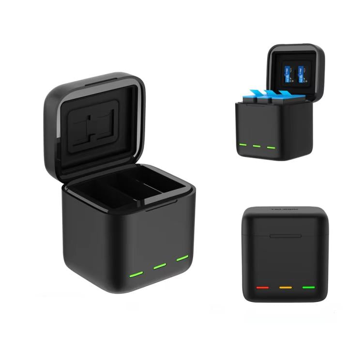 For GoPro HERO13 Black TELESIN 3 Slots Charging Case Compact Storage Box(Black) - free shipping - PMC Jewellery - Order now!
