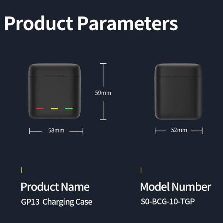 For GoPro HERO13 Black TELESIN 3 Slots Charging Case Compact Storage Box(Black) - free shipping - PMC TechLife - Order now!