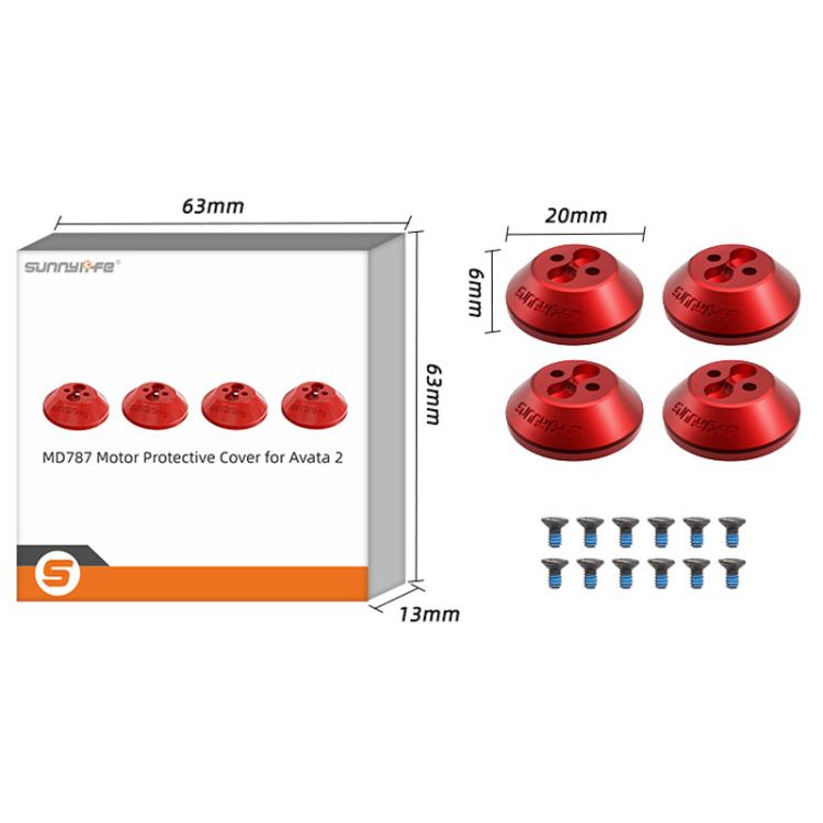 For DJI Avata 2 Sunnylife AT2-MD787 Motor Anti-dust Cover Aluminum Alloy Motor Protection Cover(Red) - free shipping - PMC Jewellery - Order now!