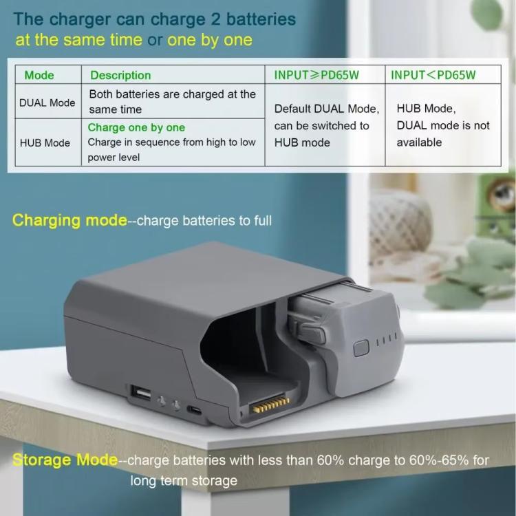 For DJI Air 3/Air 3S YX 2-Way Battery Charger Charging Butler With Color Screen Drone Accessories