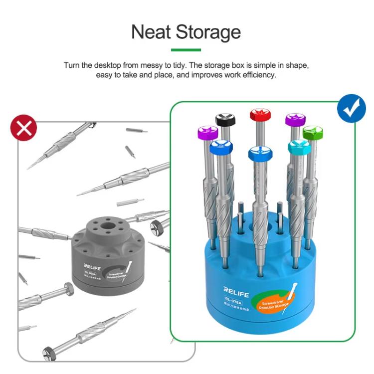 RELIFE RL-078A Screwdriver Rotating Storage Box Mobile Phone Repair Screwdriver Bit Storage Box - free shipping - PMC Jewellery - Order now!