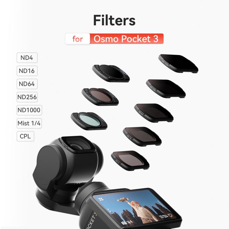 For DJI Osmo Pocket 3 aMagisn Adjustable Magnetic Filter Camera Lens Filters ND 1 To 5 Gear - free shipping - PMC Jewellery - Order now!