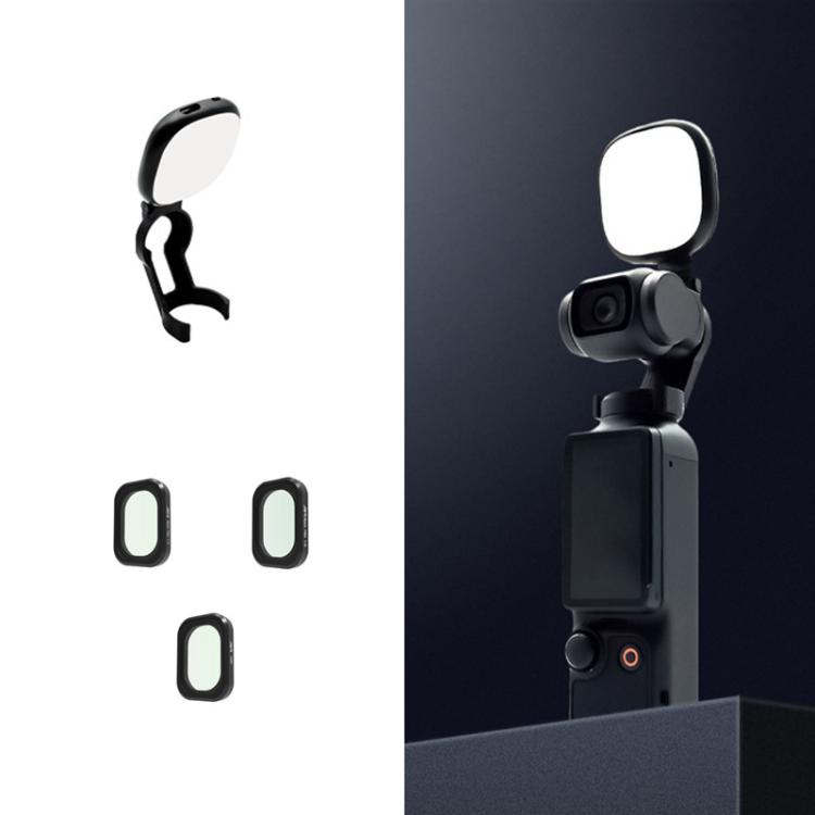 For DJI Osmo Pocket 3 JSR Fixed Frame Head Fill Light, Spec: With Black Soft 1/4+Black Soft 1/8+Soft Focus Lens - free shipping - PMC Jewellery - Order now!