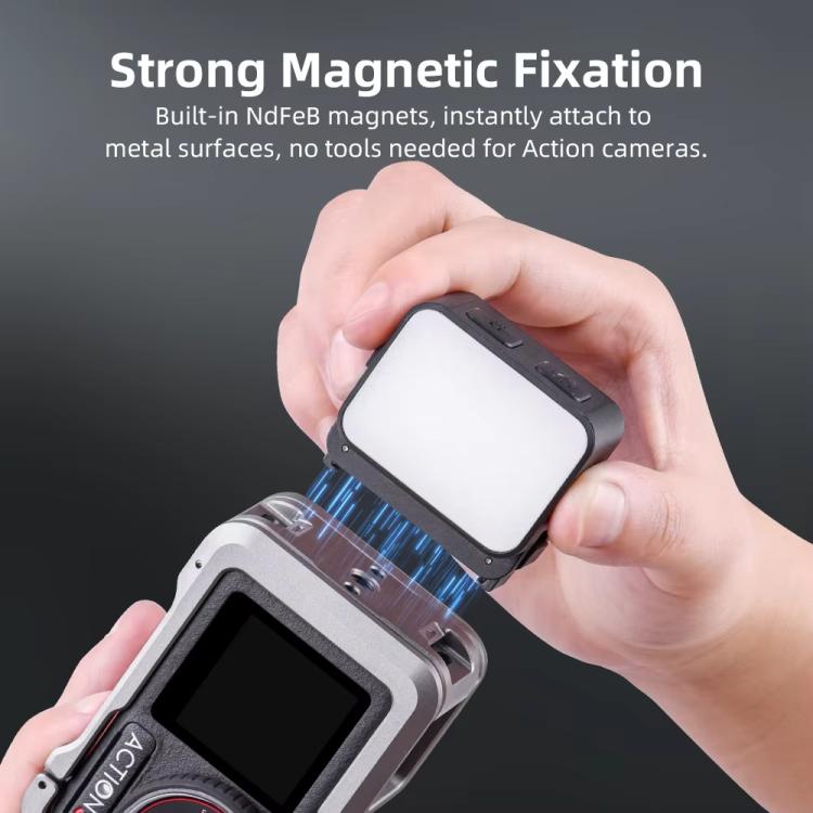 For DJI Action 5 Pro/ Action 4 Flymile 20 LEDs Magnetic Fill Light Rechargeable Video Light 3000K/4440K/8700K Adjustable(Black) - free shipping - PMC Jewellery - Order now!
