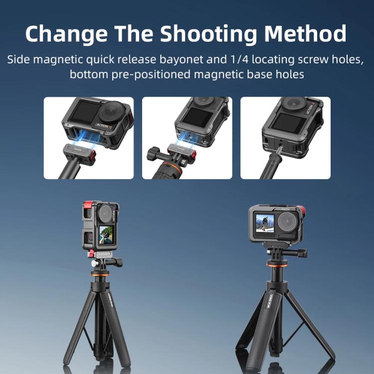 For DJI Action 5 Pro/Action 4/Action 3 Flymile Aluminum Alloy Camera Cage Protective Metal Frame(Metal Color) - free shipping - PMC Jewellery - Order now!