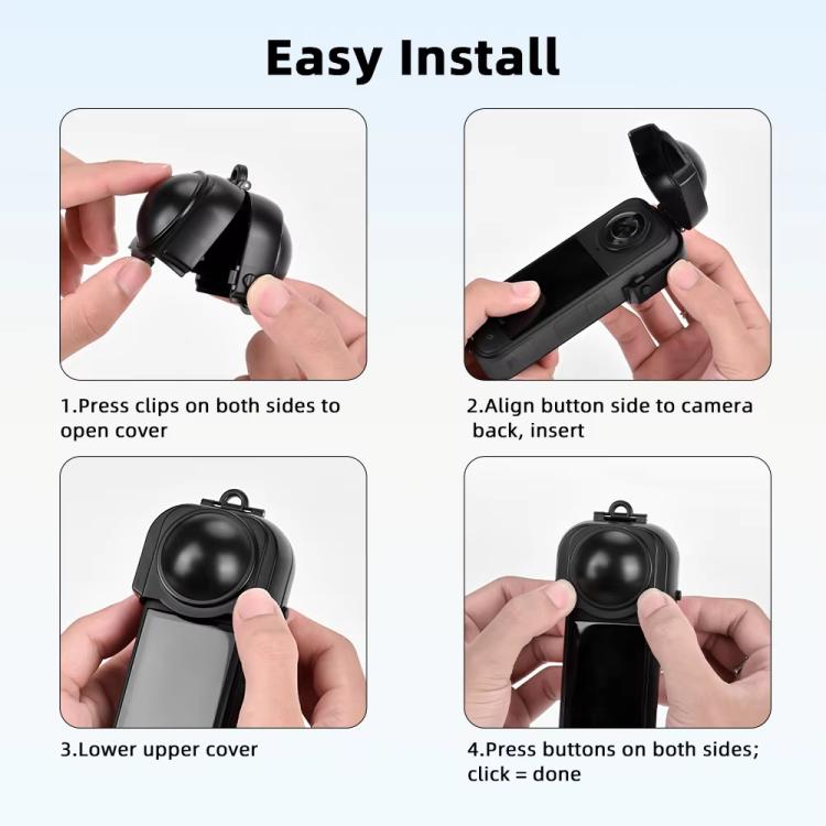 For Insta360 X5 Camera Flymile Lens Protective Cover Dustproof & Scratch-Resistant Anti-Fall Protector Cap(Black) - free shipping - PMC TechLife - Order now!