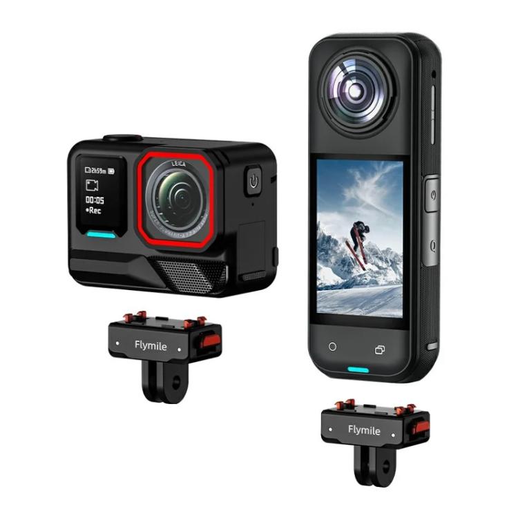 Flymile Plastic Magnetic Quick-Release Base For Insta360 Ace Pro 2/X5/X4/X3/X2/Ace Pro/Ace(Black) - free shipping - PMC Jewellery - Order now!