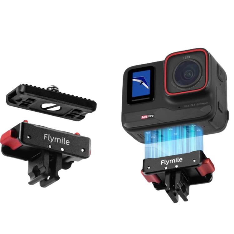 Flymile Magnetic Quick-Release Base 1/4 Inch Thread Foldable Extension Kit for Insta360 Ace Pro 2/Ace Pro/Ace/X5/X4/X3/X2(Black) - free shipping - PMC Jewellery - Order now!