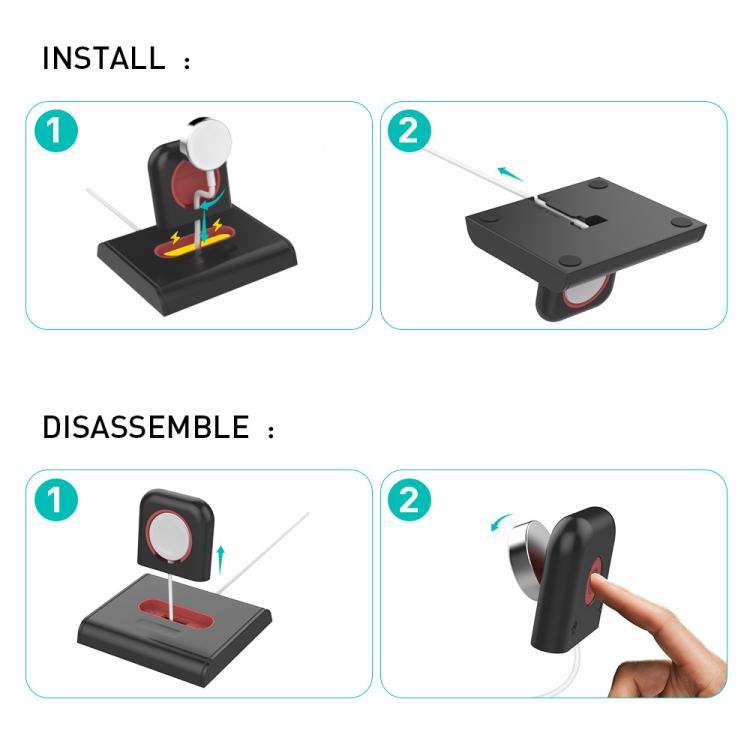 For Apple Watch / Earphone AhaStyle PT117-1 Charging Dock Plastic Storage Stand Without Charger(Black) - free shipping - PMC Jewellery - Order now!