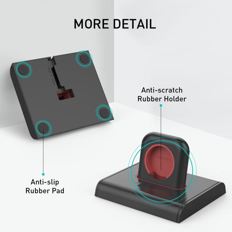 For Apple Watch / Earphone AhaStyle PT117-1 Charging Dock Plastic Storage Stand Without Charger(Black) - free shipping - PMC Jewellery - Order now!