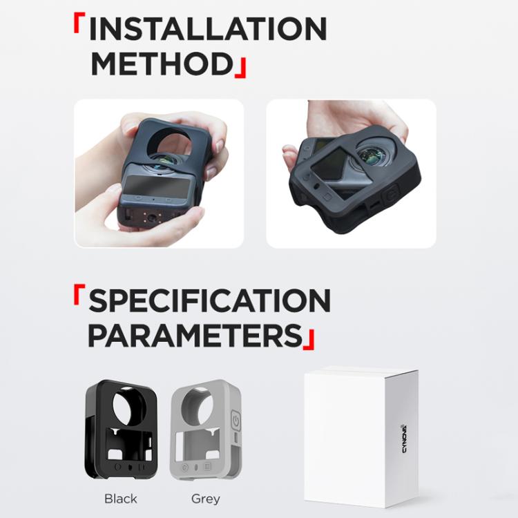 For DJI Osmo 360 CYNOVA Silicone Case Anti-Scratch Shockproof Full Body Protective Cover(Black) - free shipping - PMC TechLife - Order now!