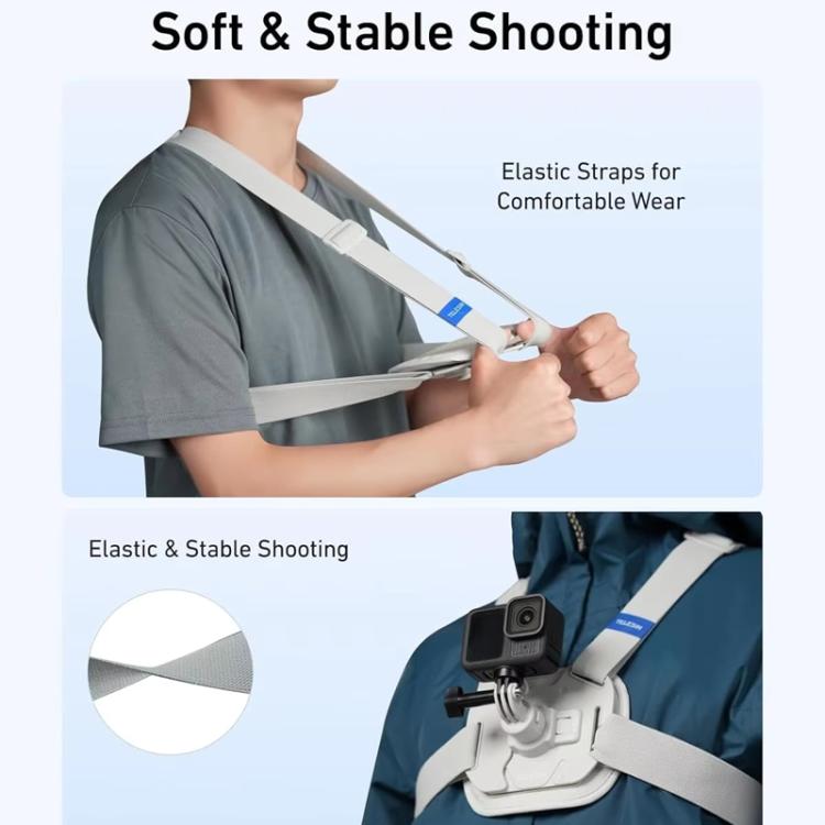 TELESIN S2-CGP-01GY Universal Action Camera Chest Belt Bracket Quick Release Chest Strap Mount(Gray) - free shipping - PMC Jewellery - Order now!