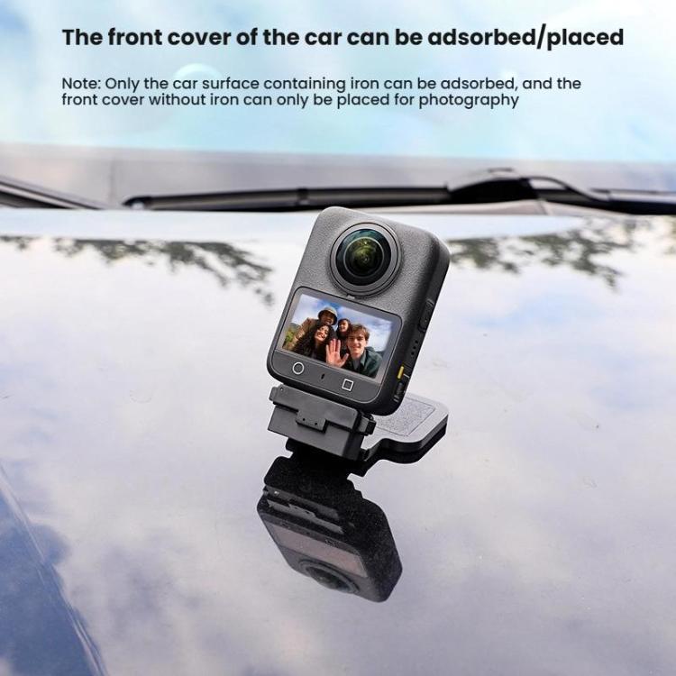 For DJI Osmo 360 Camera Magnetic Quick-Release Base Portable Desktop Stand(Black)