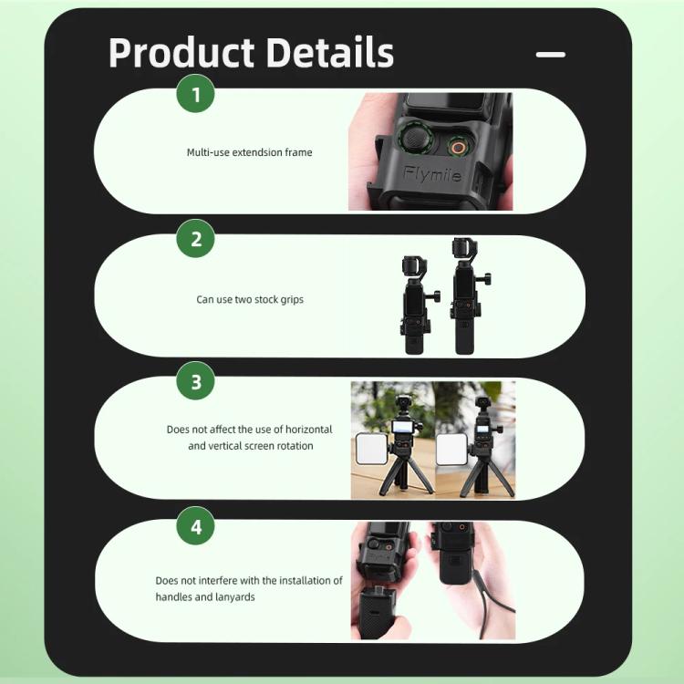 For DJI Osmo Pocket 3 Flymile Multi-Purpose Adapter Frame Expandable Mount(Black) - free shipping - PMC Jewellery - Order now!