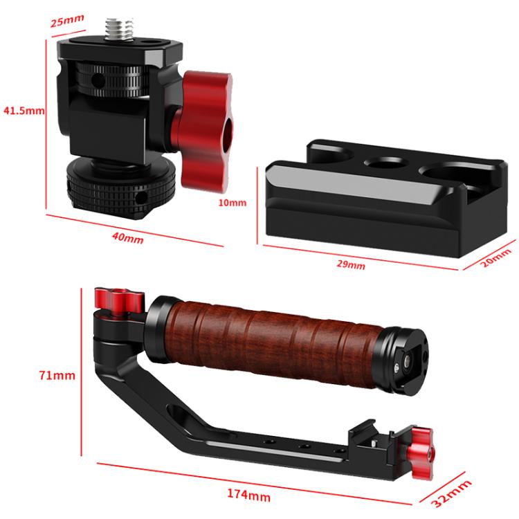 Gimbal Wooden Handle Chute Snail Gimbal Side Handle Grip,For DJI RS 4 Mini / 4 PRO / 3 / 3 Mini / 3 PRO / 2, Spec: Single Handle - free shipping - PMC Jewellery - Order now!