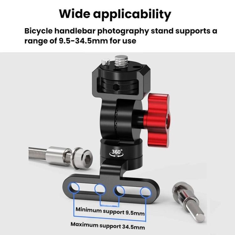3 Card 360 Degree Damping Rotation Adjustment Bicycle Stem Camera Mount Cycling Front Light Bracket For Shooting - free shipping - PMC Jewellery - Order now!