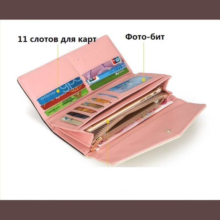 Long Leather Floral Pattern Wallets Coin Purses Money Bag for Women(Green) - Wallets by PMC TechLife | Online Shopping South Africa | PMC TechLife