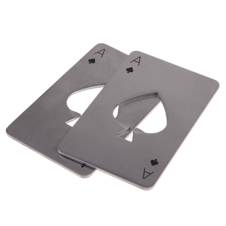 2 PCS Stainless Steel Bottle Beer Opener Poker Playing Card Spades Soda Bottle Cap Opener(White)