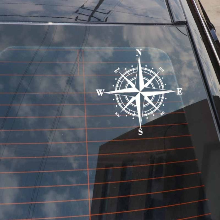 10 PCS Art Design Vinyl NSWE Compass Car Stickers Decals, White + Black