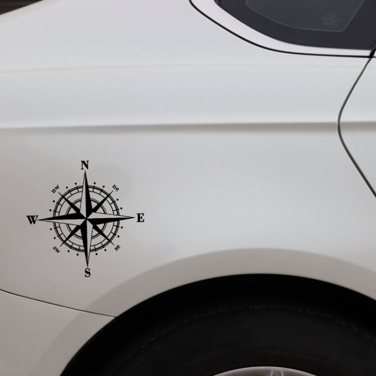10 PCS Art Design Vinyl NSWE Compass Car Stickers Decals, Black + White