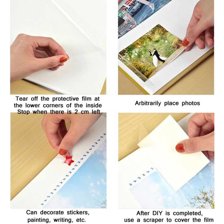 Retro Art DIY Handmade Photo Album Self-Adhesive Film Album, Colour:18 inch Apricot Blossom(30 White Card Inner Pages)