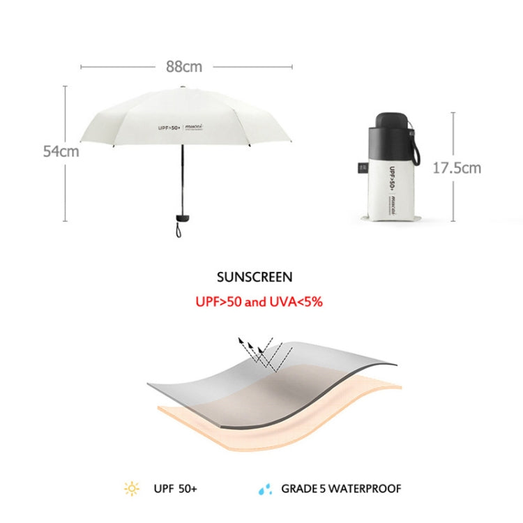 Mini Portable Umbrella Rain Women Windproof Durable 5 Folding Sun Umbrellas(Green) - free shipping - PMC Jewellery - Order now!