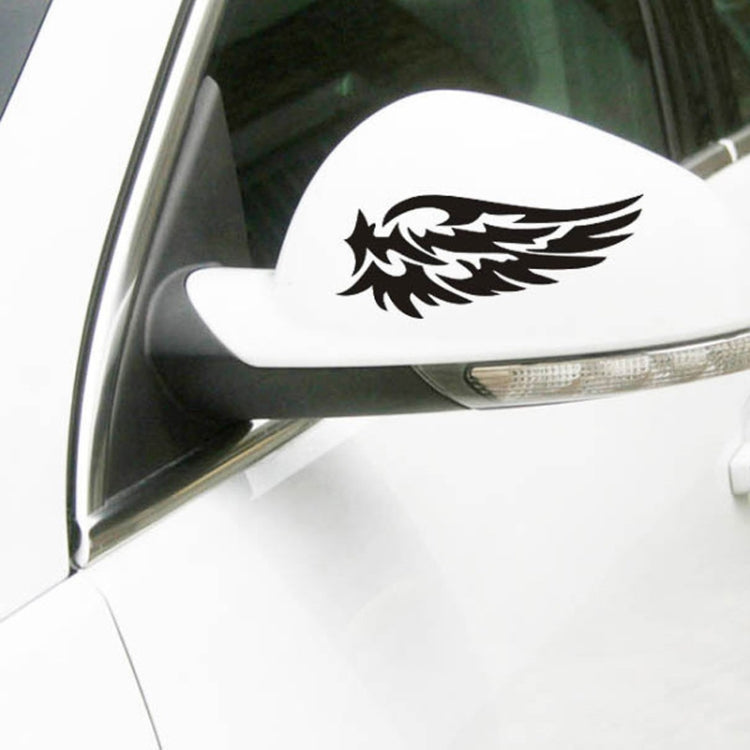 5 PCS Guardian Angel Wings Lovely Reflective Car Stickers Fashion Car Rearview Mirror Decal (Black)