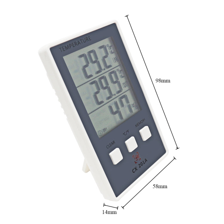 CX-201A LCD Digital Weather Station Thermometer Hygrometer Indoor Outdoor Temperature Humidity Meter with Temperature Sensor