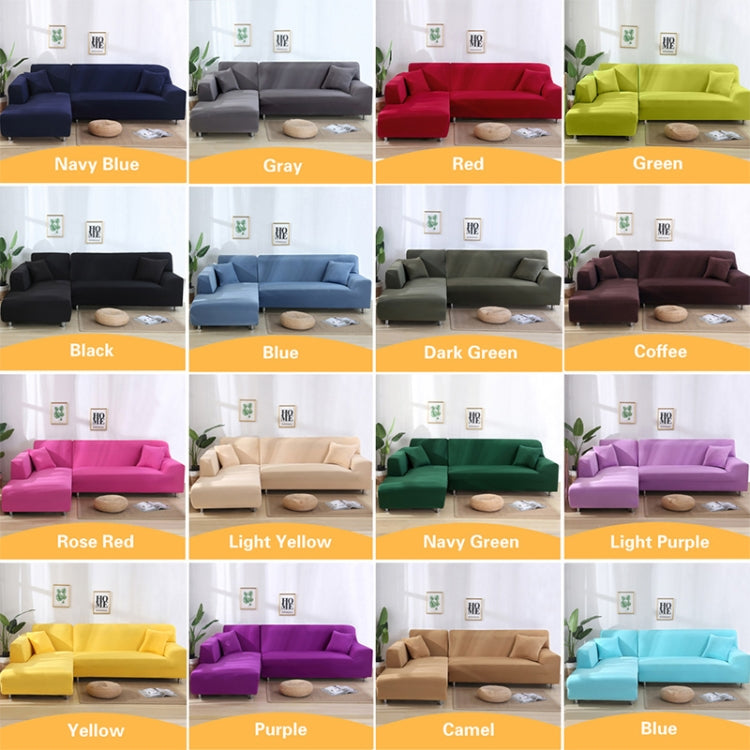 Sofa All-inclusive Universal Set Sofa Full Cover Add One Piece of Pillow Case, Size:Three Seater(190-230cm)(Dark Blue)