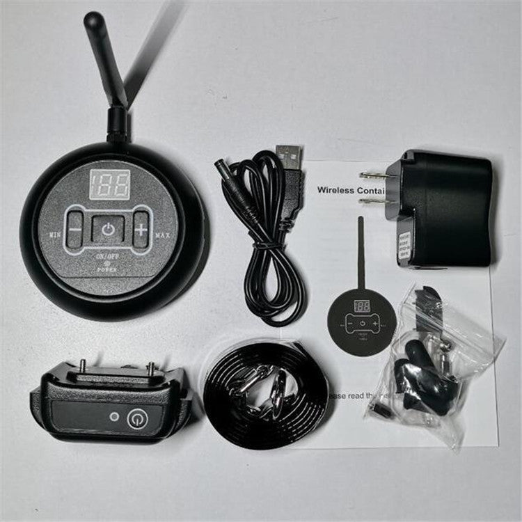 Electronic Fence Wireless Pet Training Device Bark Stop, Plug Type:AU Plug(With 1 Collar)