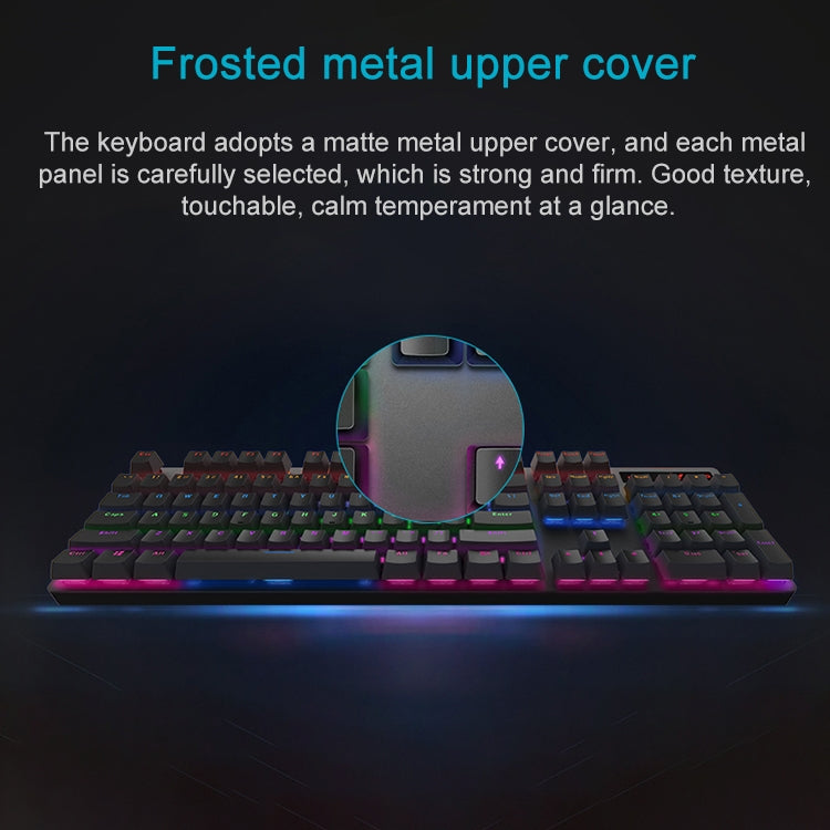 Rapoo V500 PRO Mixed Light 104 Keys Desktop Laptop Computer Game Esports Office Home Typing Wired Mechanical Keyboard(Tea Shaft) - free shipping - PMC Jewellery - Order now!