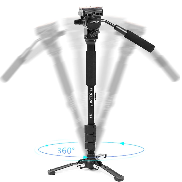 YUNTENG VCT-288RM SLR Camera Monopod Camera Support Foot Hydraulic Head Professional Photography Stand, Height: 1.48m - free shipping - PMC TechLife - Order now!