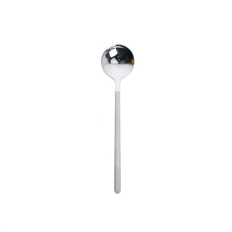 Mini Accessories Coffee Spoon Kitchen Dessertspoon Dining Round Shape Coffee Stainless Steel Home, Size:15cm(Silver)