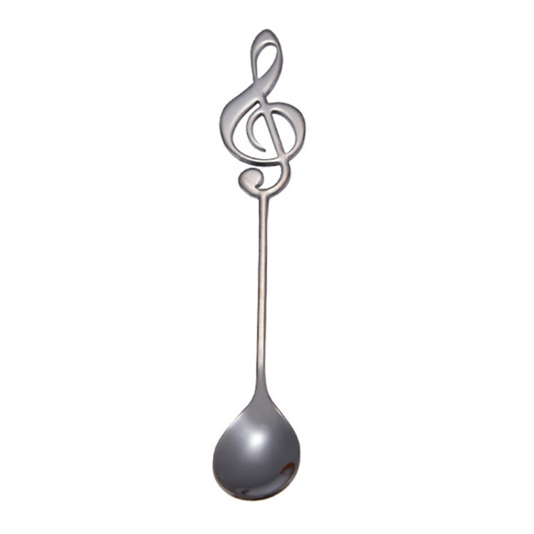 Creative Musical Note Spoon Coffee Stirring Scoop Stainless Steel Titanium Music Bar Spoon Gift Spoon(Black)