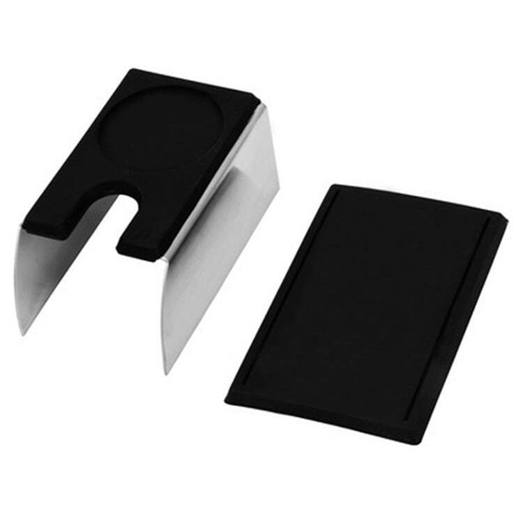 Stainless Steel Silicone Espresso Coffee Tamper Stand Barista Tool Powder Pad Hammer Pad(Black) - free shipping - PMC TechLife - Order now!