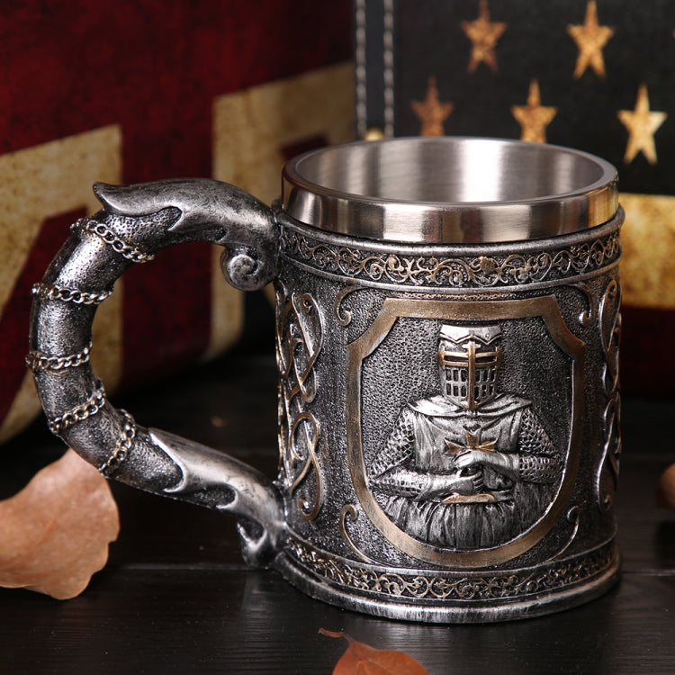 3D Viking Skull Coffee Beer Mug Skull Mug Beer Wine Drink Gift Stainless Steel Knight Decorative Cup for Men Mug - free shipping - PMC Jewellery - Order now!