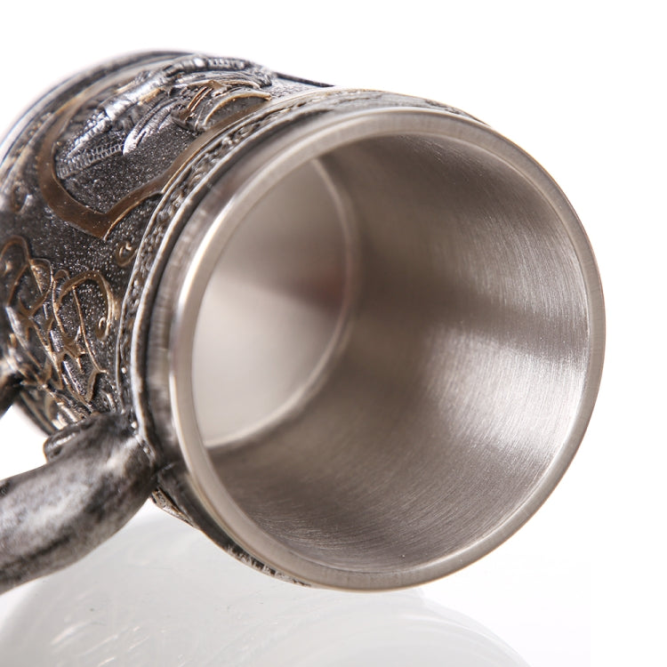 3D Viking Skull Coffee Beer Mug Skull Mug Beer Wine Drink Gift Stainless Steel Knight Decorative Cup for Men Mug - free shipping - PMC Jewellery - Order now!