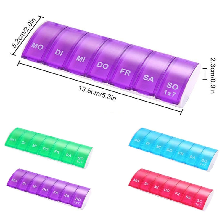 Portable Seven-part Mini Storage Pill Box(Blue)