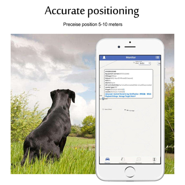 TK200 2G IP67 Water-resistant GPS / GPRS / GSM Personal / Goods / Pet / Bag Locator Pet Collar Real-time Tracking Device
