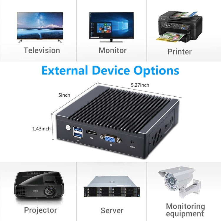 K660G4 Windows and Linux System Mini PC, Intel Celeron Processor N2840 Quad-Core 2M Cache,1.83GHz, up to 2.25GHz, 8GB RAM + 128GB SSD, AU Plug