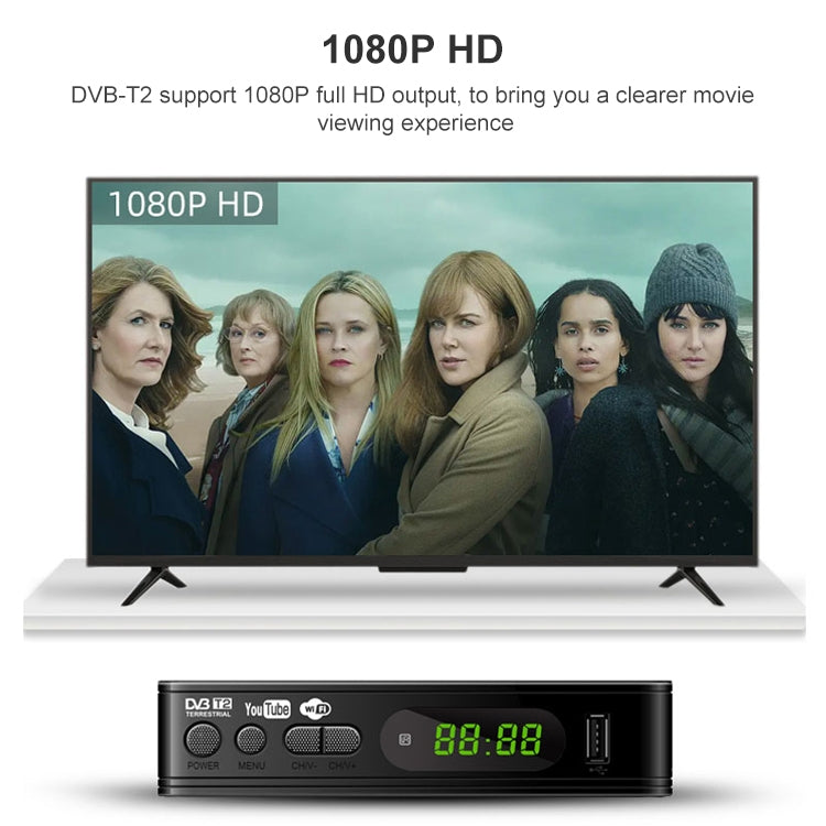 T15-T2 1080P Full HD DVB-TC/C Receiver Set-Top Box, EU Plug - DVB-T & Analog Solutions by PMC Jewellery | Online Shopping South Africa | PMC Jewellery | Buy Now Pay Later Mobicred