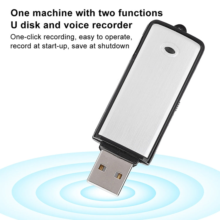 SK858 16GB Rechargeable Portable U-Disk Meeting Voice Recorder (Black)